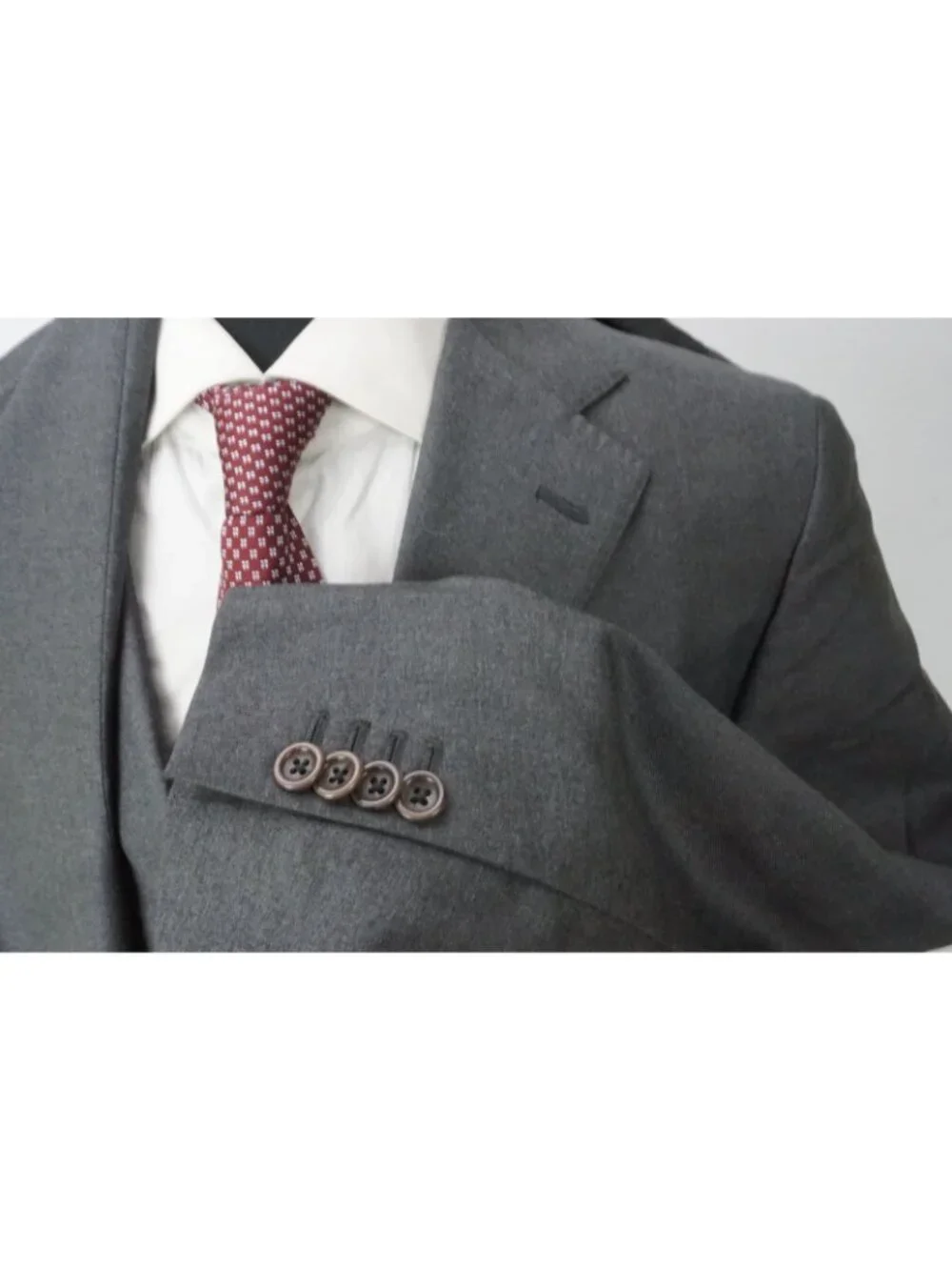 Flannel Bay Gray Edward Barkley 100s Wool 2Pc Suit Jacket Pants Sz 40 Brand Newc